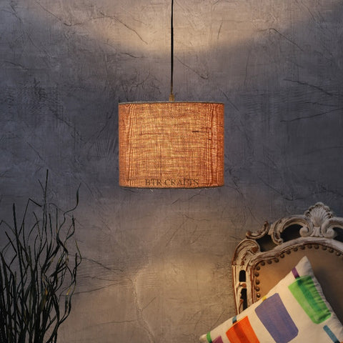 Hanging/ Pendant Drum Shade, 10 inches Dia / Jute