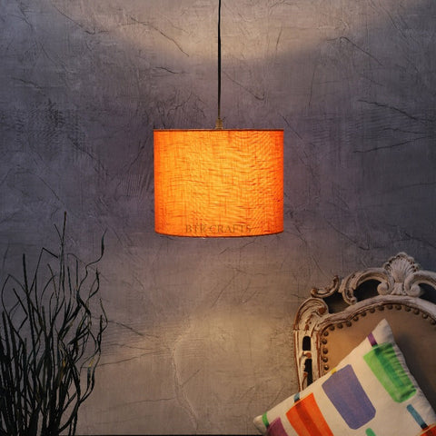 Hanging/ Pendant Drum Shade, 10 inches Dia / Silver Canopy