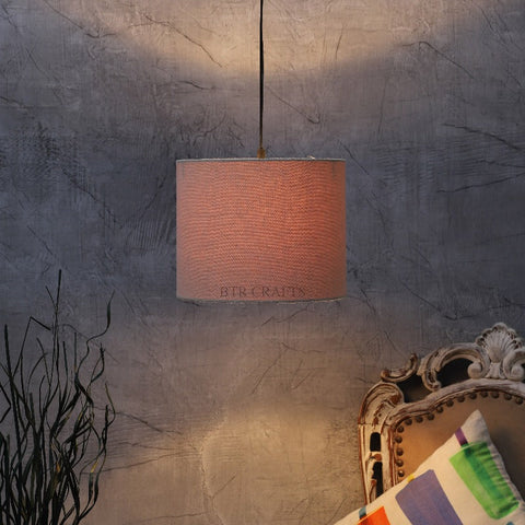 Hanging/ Pendant Drum Shade, 10 inches Dia / Silver Canopy