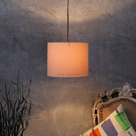 Hanging/ Pendant Drum Shade, 10 inches Dia / Silver Canopy