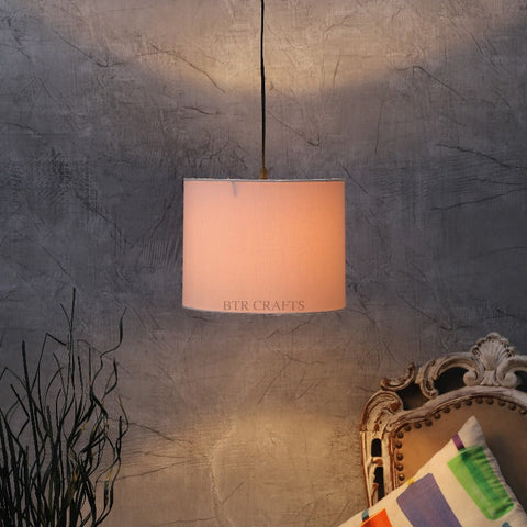 Hanging/ Pendant Drum Shade, 10 inches Dia / Silver Canopy