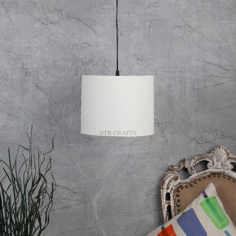 Hanging/ Pendant Drum Shade, 10 inches Dia / Silver Canopy