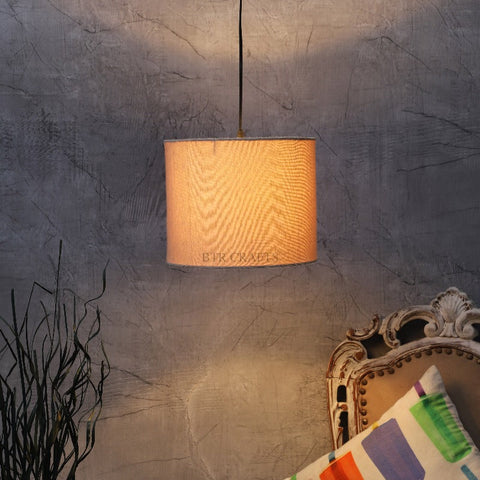Hanging/ Pendant Drum Shade, 10 inches Dia / Silver Canopy