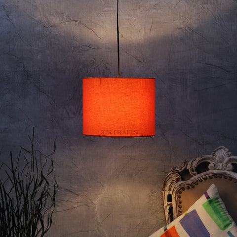 Hanging/ Pendant Drum Shade, 10 inches Dia / Silver Canopy