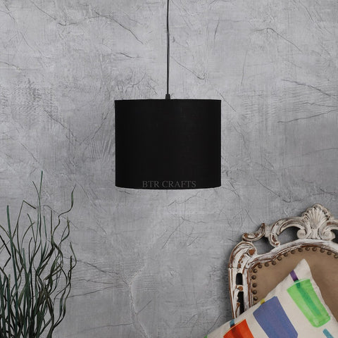 Hanging/ Pendant Drum Shade, 10 inches Dia / Silver Canopy