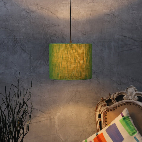 Hanging/ Pendant Drum Shade, 10 inches Dia / Silver Canopy