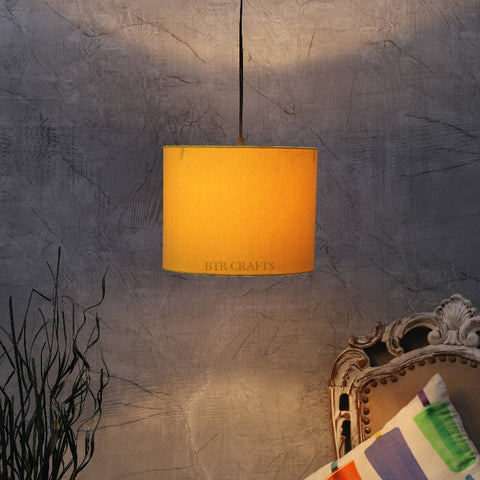 Hanging/ Pendant Drum Shade, 10 inches Dia / Silver Canopy