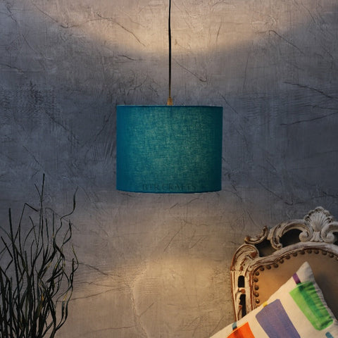 Hanging/ Pendant Drum Shade, 10 inches Dia / Silver Canopy