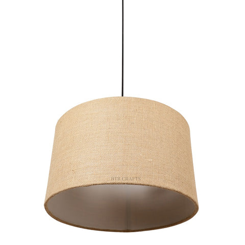 Hanging/ Pendant Drum Shade, 14 inches Dia / Black Canopy