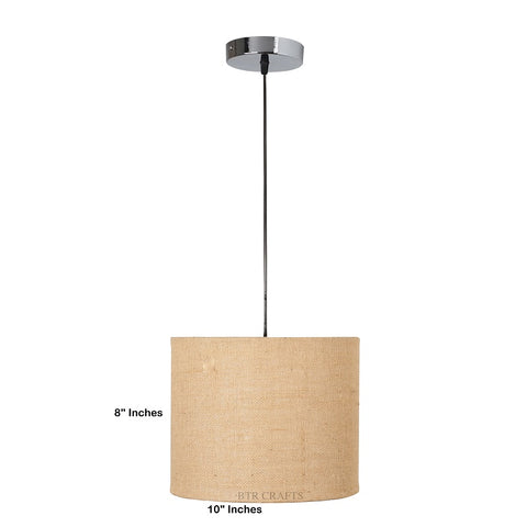 Hanging/ Pendant Drum Shade, 10 inches Dia / Silver Canopy