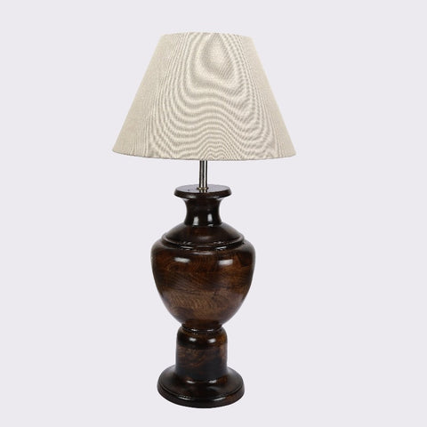 BTR CRAFTS Spotted Wooden Big Matki Table Lamp (Bulb not Included)