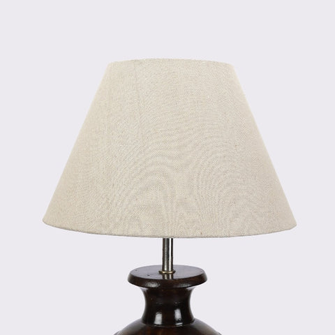 BTR CRAFTS Spotted Wooden Big Matki Table Lamp (Bulb not Included)