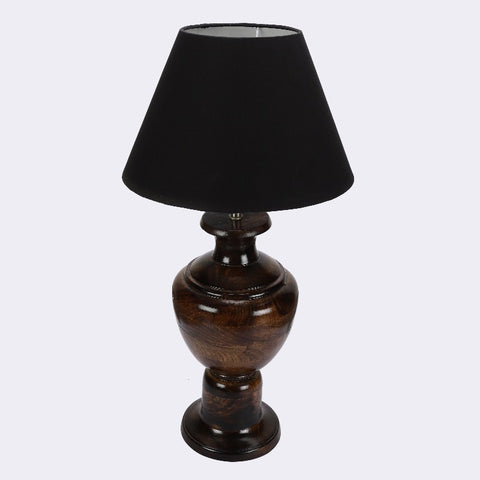 BTR CRAFTS Spotted Wooden Big Matki Table Lamp (Bulb not Included)