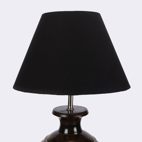 BTR CRAFTS Spotted Wooden Big Matki Table Lamp (Bulb not Included)