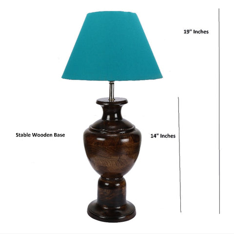 BTR CRAFTS Spotted Wooden Big Matki Table Lamp (Bulb not Included)