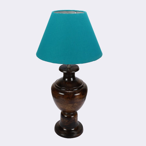 BTR CRAFTS Spotted Wooden Big Matki Table Lamp (Bulb not Included)