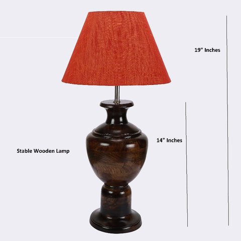 BTR CRAFTS Spotted Wooden Big Matki Table Lamp (Bulb not Included)