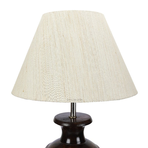 BTR CRAFTS Spotted Wooden Big Matki Table Lamp (Bulb not Included)