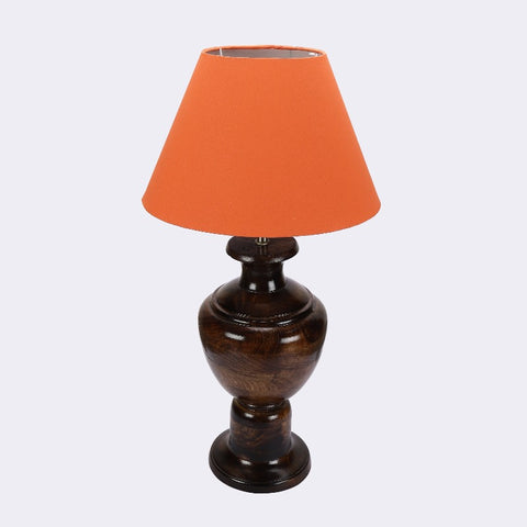 BTR CRAFTS Spotted Wooden Big Matki Table Lamp (Bulb not Included)