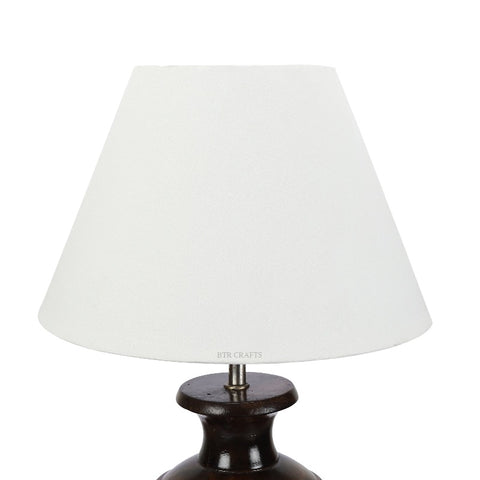 BTR CRAFTS Spotted Wooden Big Matki Table Lamp (Bulb not Included)