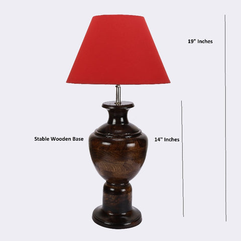 BTR CRAFTS Spotted Wooden Big Matki Table Lamp (Bulb not Included)