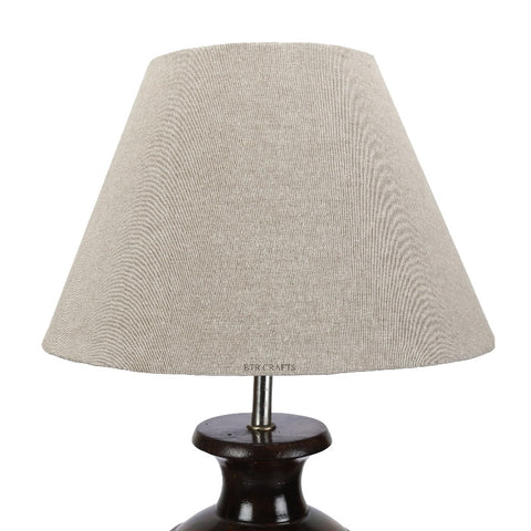 BTR CRAFTS Spotted Wooden Big Matki Table Lamp (Bulb not Included)