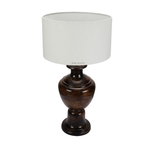 BTR CRAFTS Spotted Wooden Big Matki Table Lamp  (Bulb not Included)