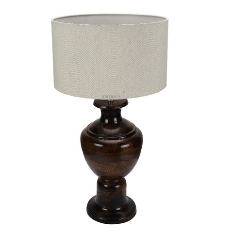 BTR CRAFTS Spotted Wooden Big Matki Table Lamp  (Bulb not Included)