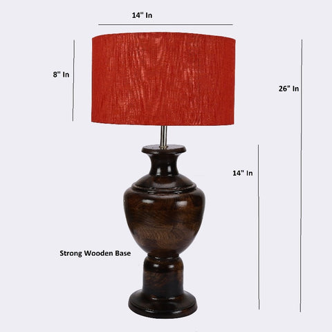 BTR CRAFTS Spotted Wooden Big Matki Table Lamp  (Bulb not Included)