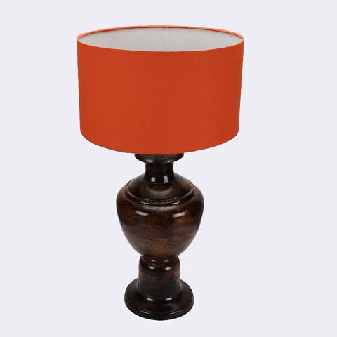 BTR CRAFTS Spotted Wooden Big Matki Table Lamp  (Bulb not Included)