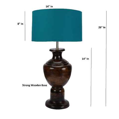 BTR CRAFTS Spotted Wooden Big Matki Table Lamp  (Bulb not Included)