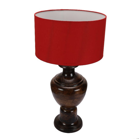 BTR CRAFTS Spotted Wooden Big Matki Table Lamp  (Bulb not Included)