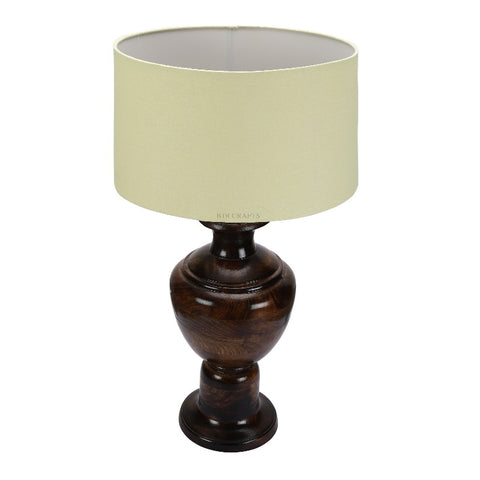 BTR CRAFTS Spotted Wooden Big Matki Table Lamp  (Bulb not Included)