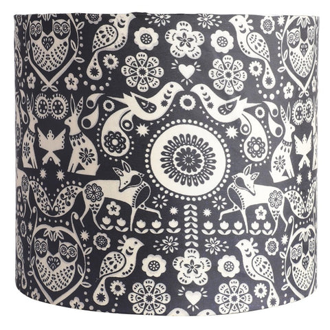 BTR CRAFTS Nandi Floral Drum Lamp Shade, Cotton Fabric,