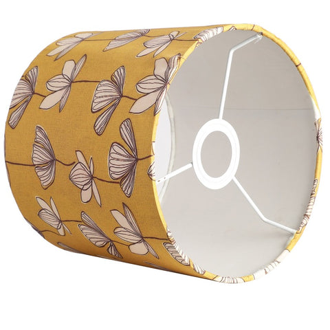 BTR CRAFTS Mustered Junoon Drum Lamp Shade, Cotton Fabric,