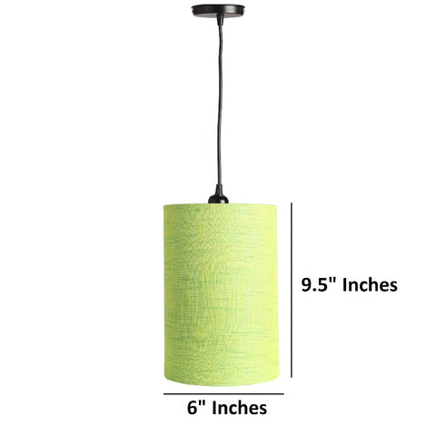 Hanging/ Pendant Cylinder Shade, Green Texture (6*10 Inches)