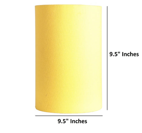 BTR CRAFTS Yellow Cylinder Lamp Shade, Cotton Fabric, (6" Inches)