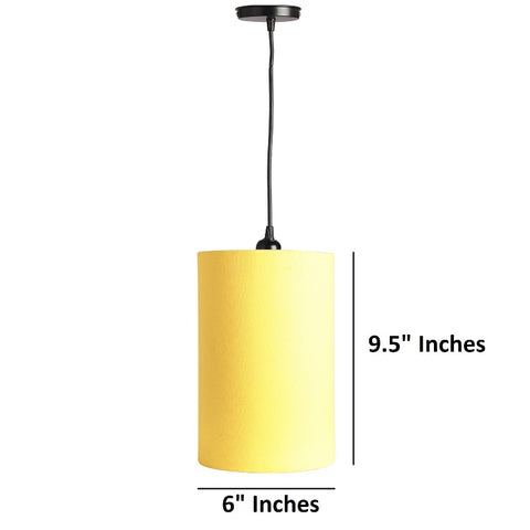 Hanging/ Pendant Cylinder Shade, Yellow (6*10 Inches)