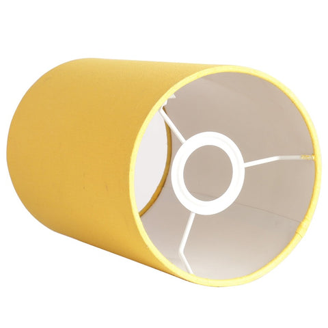 BTR CRAFTS Yellow Cylinder Lamp Shade, Cotton Fabric, (6" Inches)