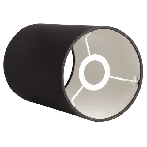 BTR CRAFTS Black Cylinder Lamp Shade, Cotton Fabric, (6" Inches)