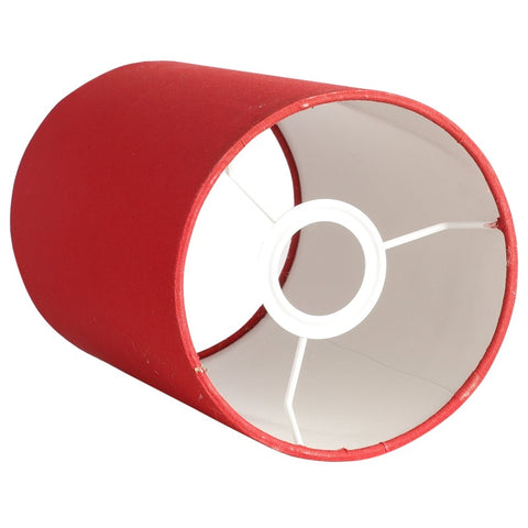 BTR CRAFTS Red Cylinder Lamp Shade, Cotton Fabric, (6" Inches)