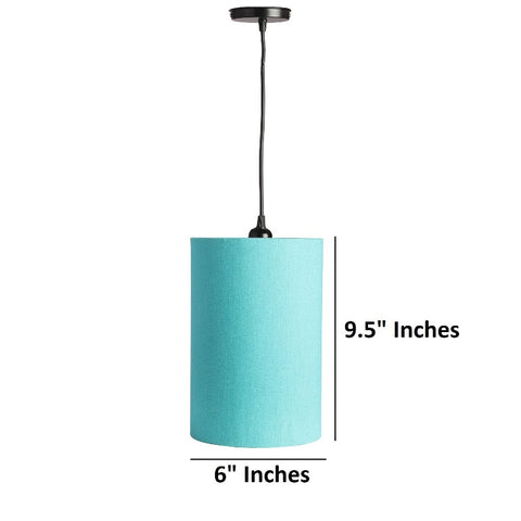 Hanging/ Pendant Cylinder Shade, Teal (6*10 Inches)