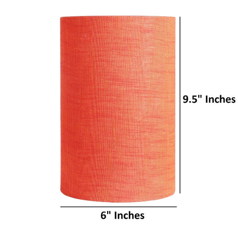 BTR CRAFTS Red Texture Cylinder Lamp Shade, Cotton Fabric, (6" Inches)