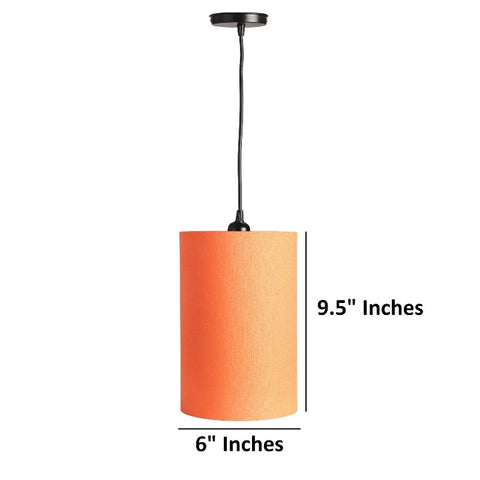 Hanging/ Pendant Cylinder Shade, Orange (6*10 Inches)