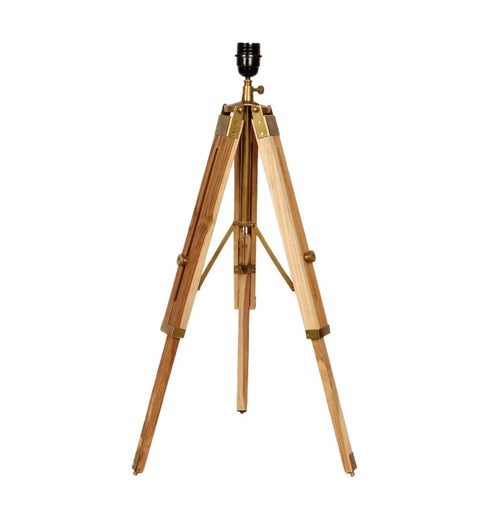 BTR CRAFTS® Teak Wood Tripod Table Lamp, Modern Design Standing Lamp