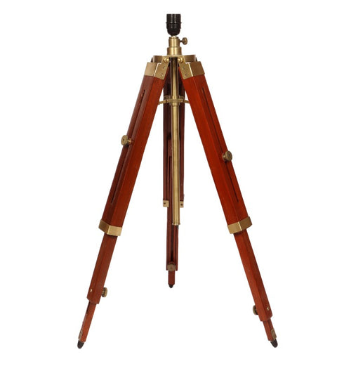 BTR CRAFTS® Teak Wood Tripod Table Lamp, Modern Design Standing Lamp