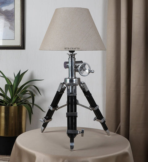 BTR CRAFTS Royal Tripod Table Lamp, Adjustable Stand, Rustic Vintage