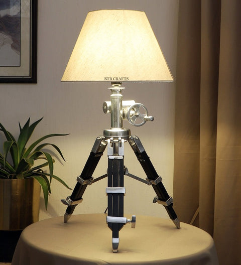 BTR CRAFTS Royal Tripod Table Lamp, Adjustable Stand, Rustic Vintage