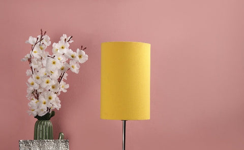 BTR CRAFTS Yellow Cylinder Lamp Shade, Cotton Fabric, (6" Inches)