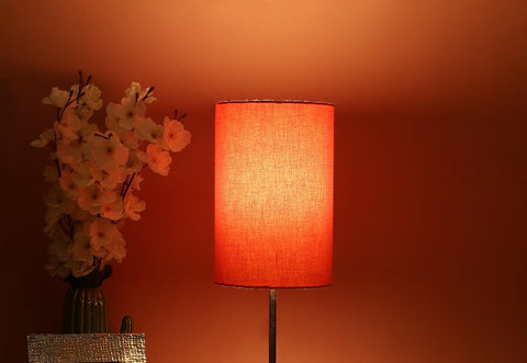 BTR CRAFTS Orange Cylinder Lamp Shade, Cotton Fabric, (6" Inches)
